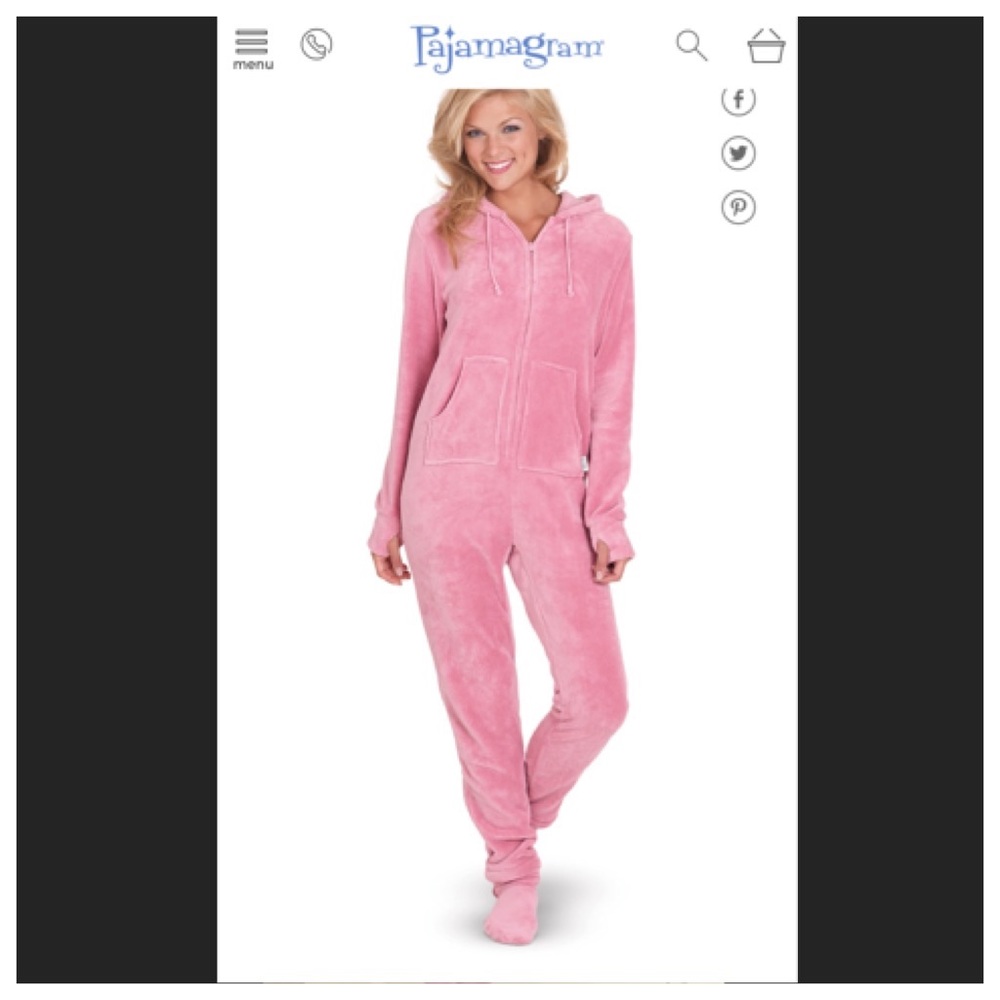 Hoodie Footie onesie in pink, so soft & warm